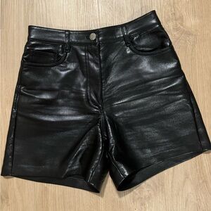 Aritzia vegan leather shorts size 25
